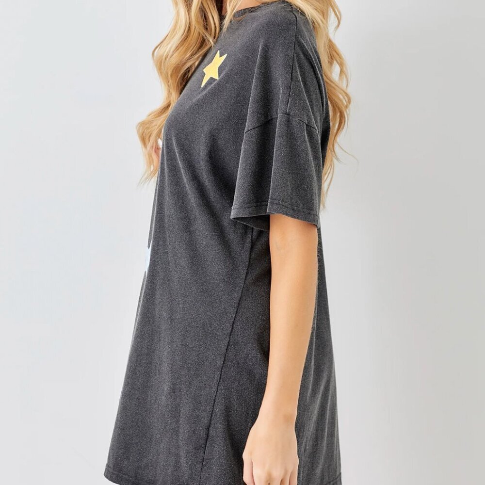 NWT - BaeVely Sequin Star Tshirt Dress - Picture 4 of 6